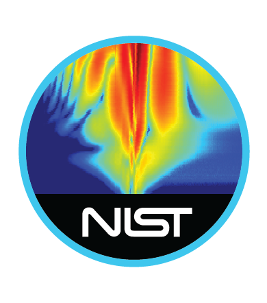 Red, yellow, green and blue blobs that look like dripping paint. NIST snake logo at bottom