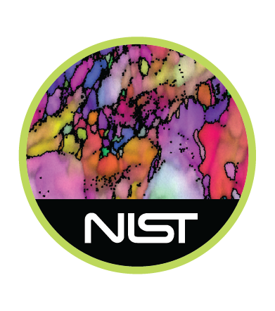 NIST snake logo at bottom; random pattern of different color blobs at top