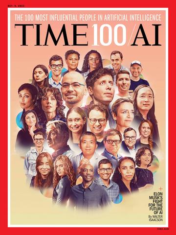 Time Magazine cover of Top 100 AI Influencers