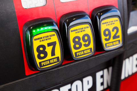 Photograph showing Gas Pump Octane Options