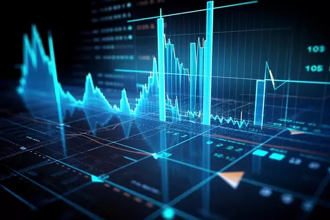 Big data analysis report on 3D effects.AI technology generated image