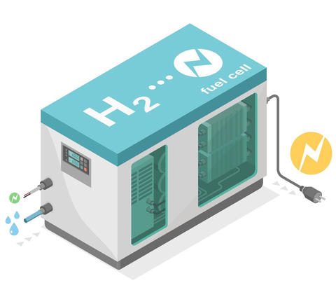 drawing of hydrogen fuel cell