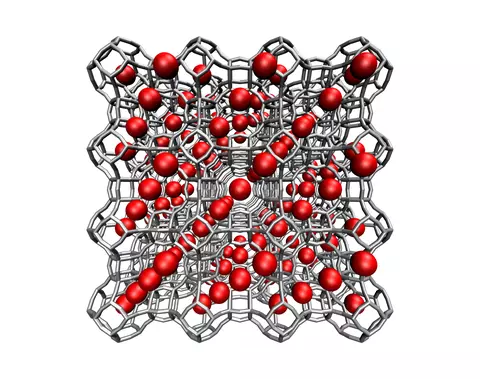 Conceptual Art of Gas Molecules Adsorbed in a Zeolite Adsorbent