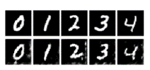  Figure 1: Data extracted from model updates by the attack developed by Hitaj et al. [1]. The top row contains original training data; the bottom row contains data extracted from model updates.