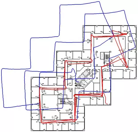 Map demonstrating performance of location path