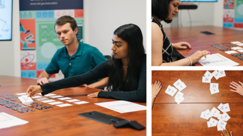 NIST OWM Interns playing SI Units Card Match Game