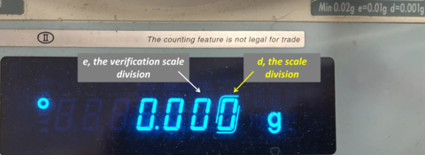 Scale marked with d and e markings