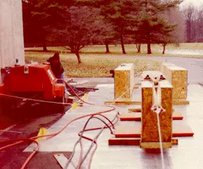 SURF III blocks being brought into the building