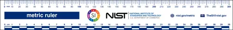 : This metric ruler, NIST SP 376 (front), includes approximate scales and is intended to be used as an educational tool for length measurements using the International System of Units (SI).