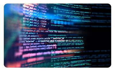 image of coding data on a screen