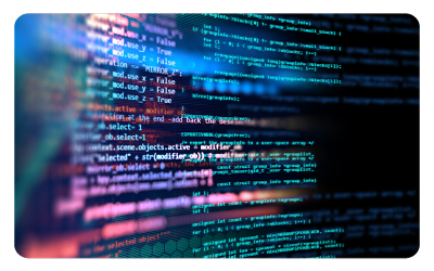 image of coding data on a screen