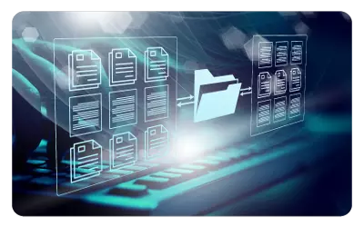 image of laptop uploading and perusing through files