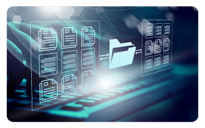 image of laptop uploading and perusing through files