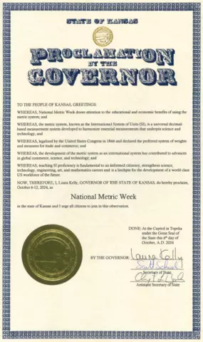 Image of 2024 Kansas Metric Week Proclamation
