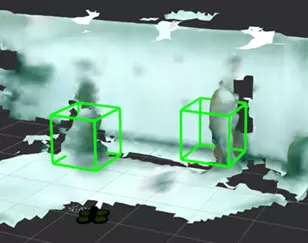 Figure 4: Example of real-world autonomous human detection and positioning on the map (photo 2)
