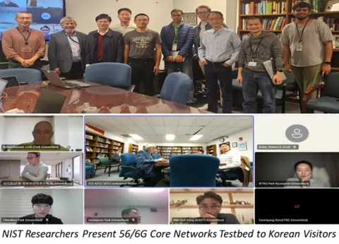NIST Researchers Present 5G/6G Core Network Testbed to Korean Visitors
