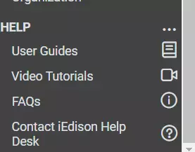 Sidebar Main Menu with Help Resources