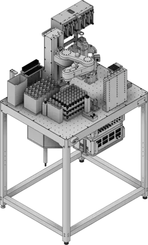Schematic image of automated MOF synthesis platform under construction. 