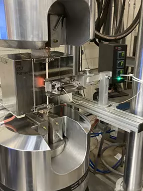 Experimental setup for quantification of Butt welds performance at elevated temperatures.