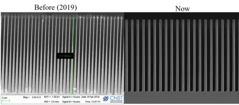 Improved grating sidewall quality