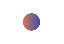 Circle is shaded left to right from red to blue.