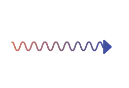 A wavy horizontal line has an arrow at the end.