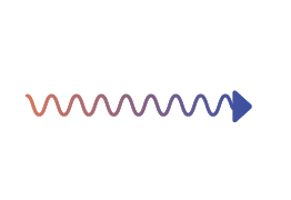 A wavy horizontal line has an arrow at the end.