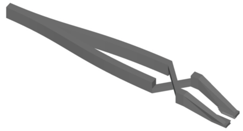 Perspective view of tweezer.