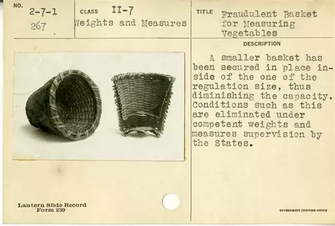 Fraudulent Basket for Measuring Vegetables with False Bottom