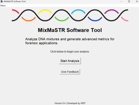 A screen shot of the landing screen for MixMaSTR software