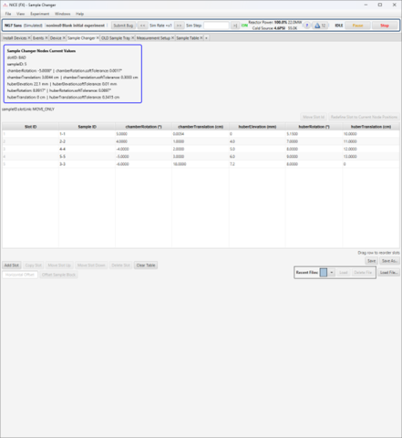 A state of Sample Changer Table to illustrate the behavior of the slotLink mode: MOVE_ONLY