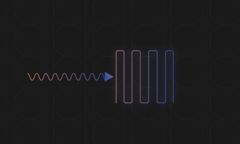 A squiggly horizontal arrow points to a set of parallel vertical lines.