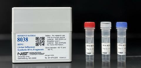 One unit of RM 8038 contains 3 tubes for the H5_HA, N1_NA, and MP RNA fragments.
