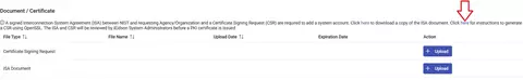 screenshot on instructions to upload a CSR