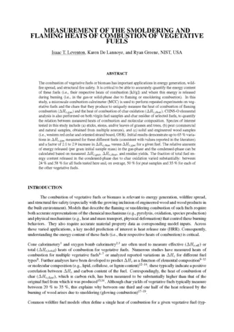 Measurement of Smoldering and Flaming heats Paper