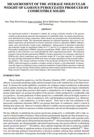 measurement of the average molecular paper