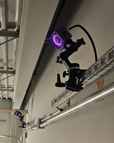 OptiTrack motion capture camera, mounted in NIST PSCR's Z-Axis Test Facility