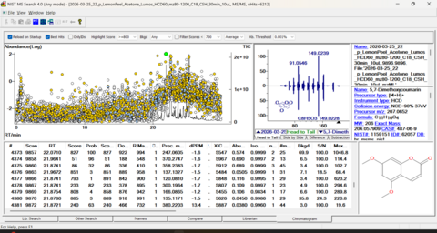 User interface of the NIST MS Search version 4.0 software