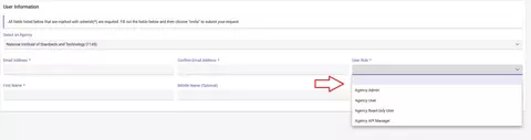 User Role Dropdown