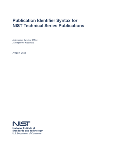 Publication identifier syntax for NIST technical series publications cover page