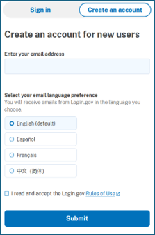 Create an account for new users