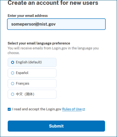Create an account for new users 