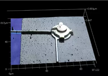 Surface profile of released drumhead capacitor