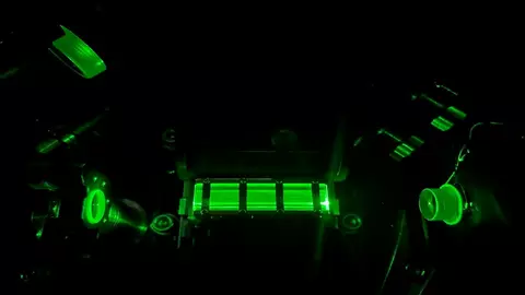 Second harmonic generation crystal with green pump light