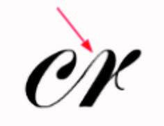 Arcade Image-Stroke used to form the arcs of the cursive letters m and n