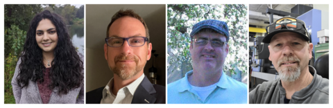 Collage of four headshots of NIST staff. One woman and three men.