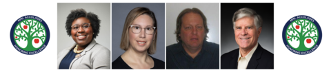 Collage of headshots of professional staff. Two are not pictured and in their place are event icons.