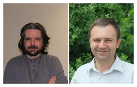 Collage of two headshots of two men.