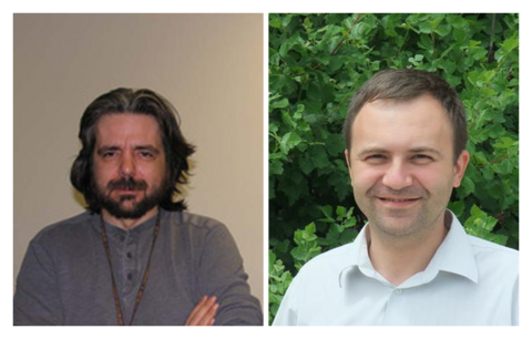 Collage of two headshots of two men.