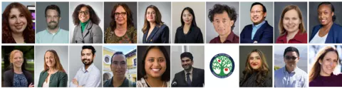 A collage of several headshots of professional staff, including one who is not pictured and in their place is an event icon.